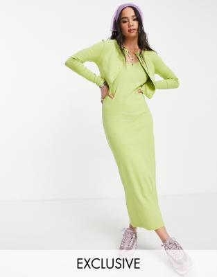 COLLUSION cami midi summer dress and cardigan twin set - ASOS Price Checker