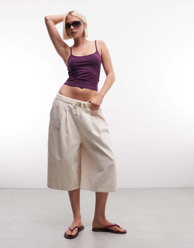 COLLUSION pleated balloon shorts in ivory | ASOS