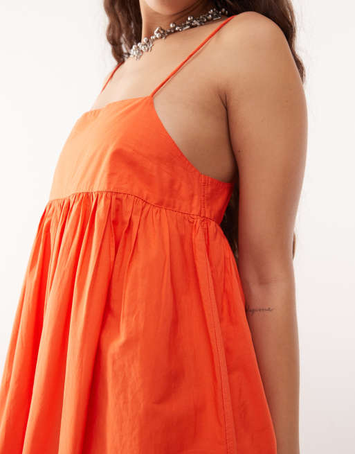 COLLUSION cami woven maxi dress in red