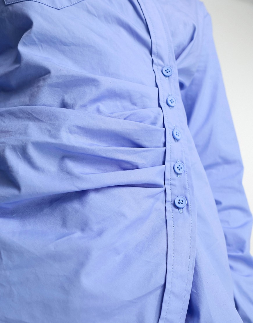 Camicia avvolgente azzurra stile Y2K-Blu - Collusion Camicia donna  - immagine1