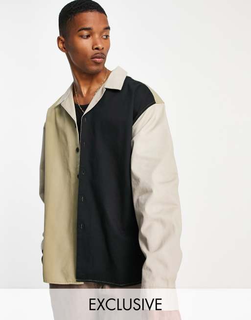 COLLUSION - Camicia giacca combinata a blocchi di colore