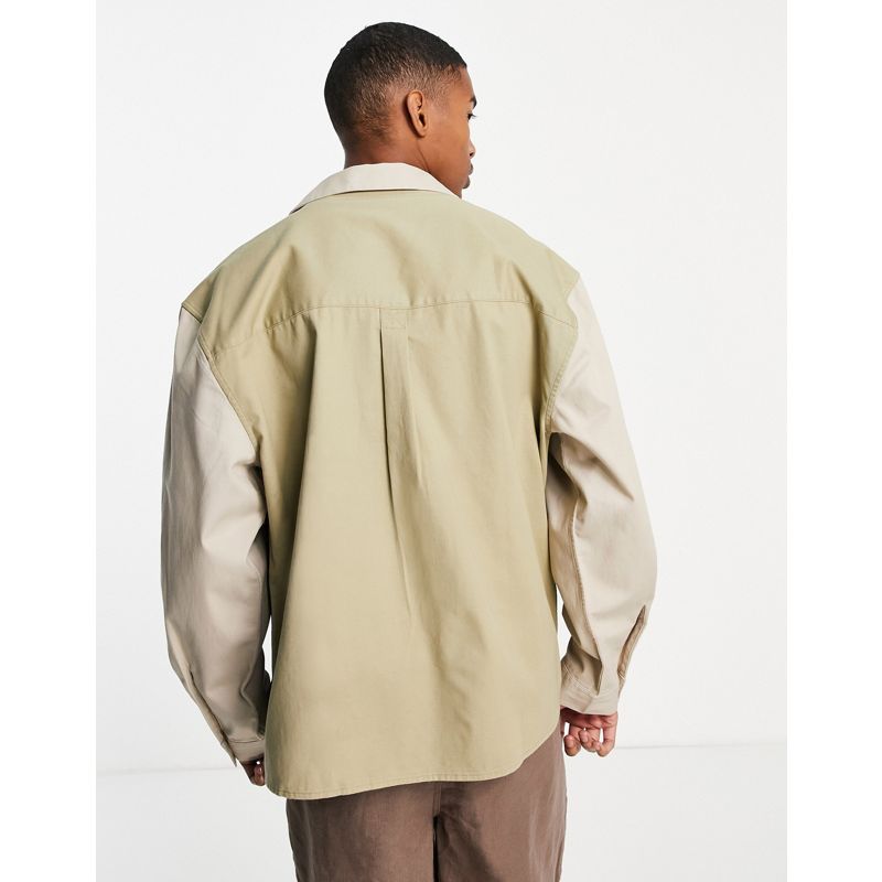 Uomo Camicie tinta unita COLLUSION - Camicia giacca combinata a blocchi di colore