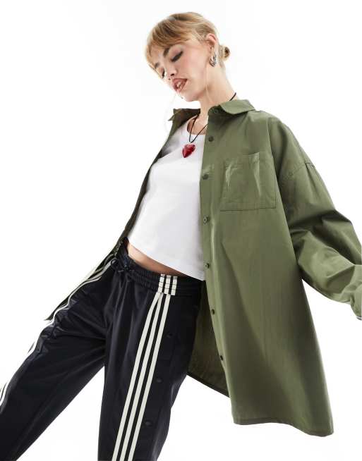 COLLUSION - Camicia oversize color oliva