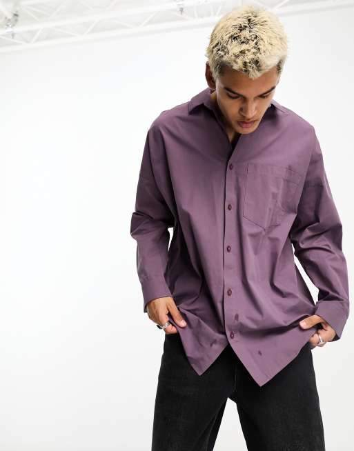 COLLUSION - Camicia oversize color vino