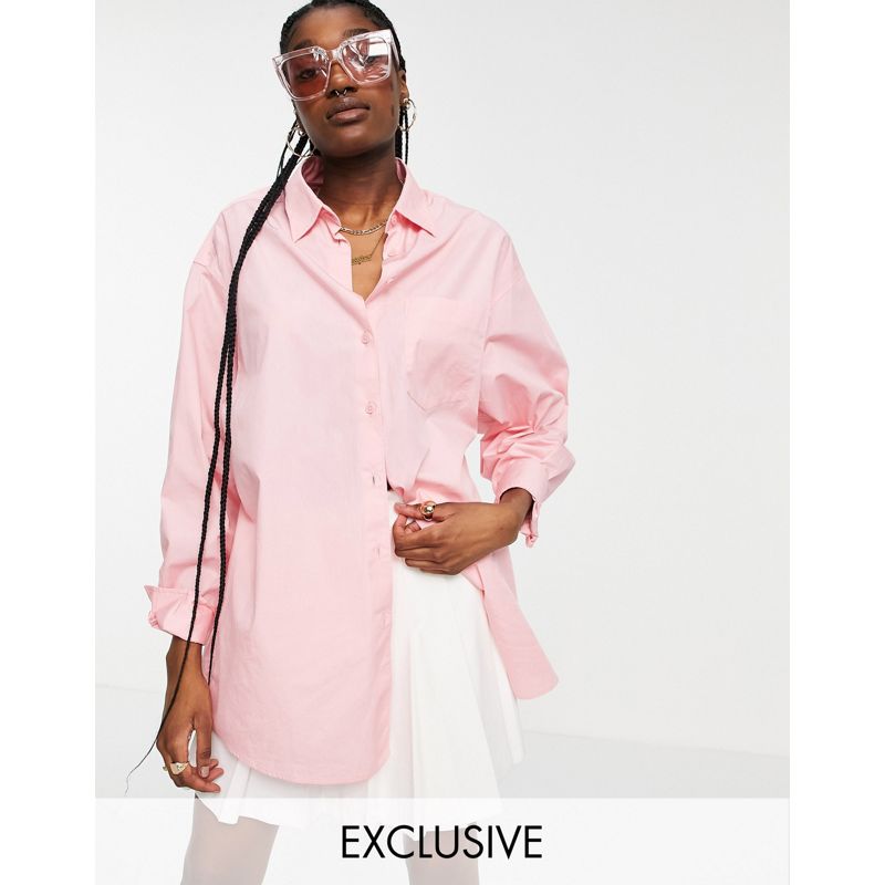 Camicie e bluse Top COLLUSION - Camicia oversize in cotone organico rosa