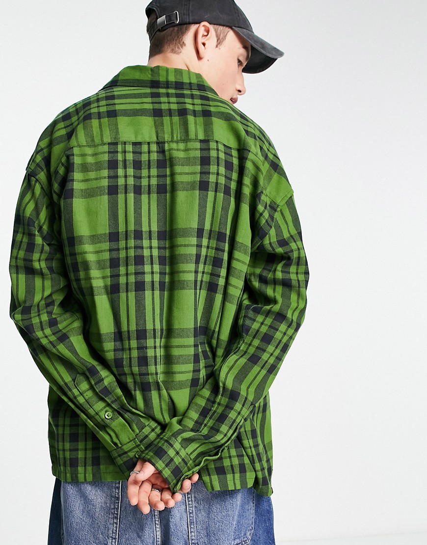 Camicia oversize verde a quadri-Multicolore - Collusion Camicia donna  - immagine2