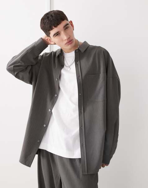 COLLUSION - Camicia sartoriale oversize gessata - view 1