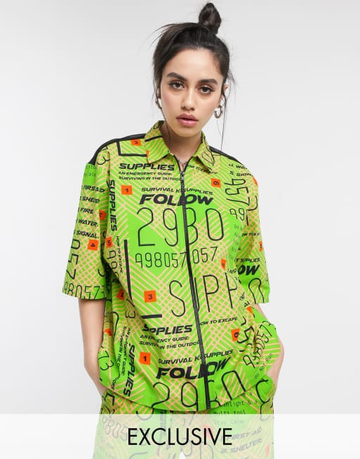 COLLUSION - Camicia stampata a maniche corte
