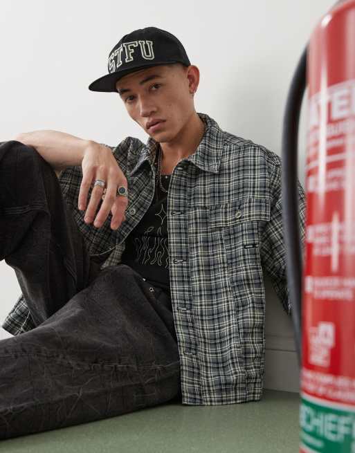 Collusion - Camicia stile skater nera e bianca a quadri
