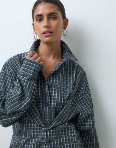 COLLUSION - camisa entallada a cuadros - view 1