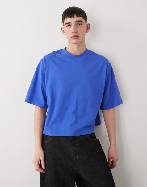 COLLUSION - Camiseta azul luminoso de corte cuadrado extragrande - view 1