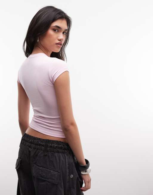 COLLUSION - camiseta con diseño encogido rosa, 4 de 4