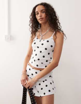 COLLUSION - Camisole in Weiß gepunktet, Kombiteil