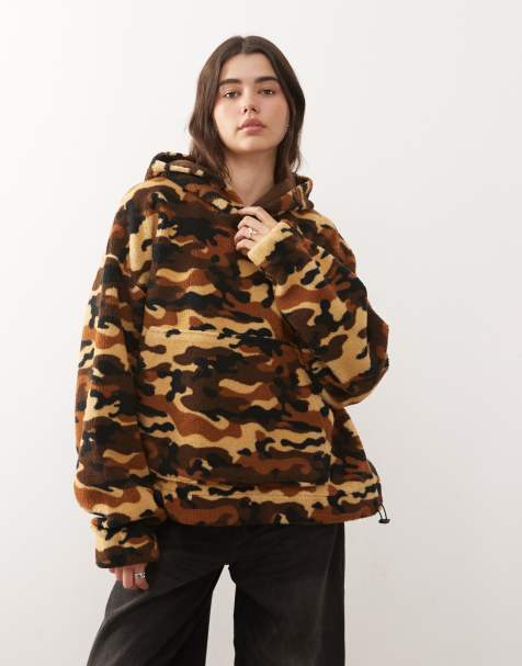 COLLUSION camo borg hoodie - view 1