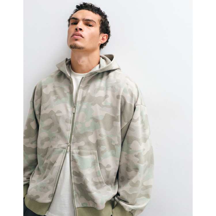 COLLUSION camo washed zip hoodie | ASOS