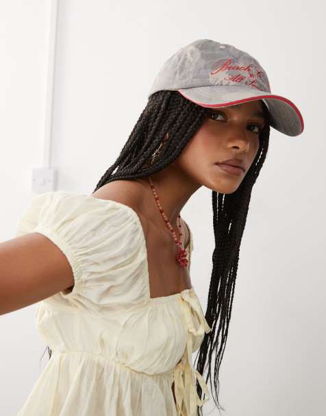 COLLUSION camp print slogan cap in multi - view 1