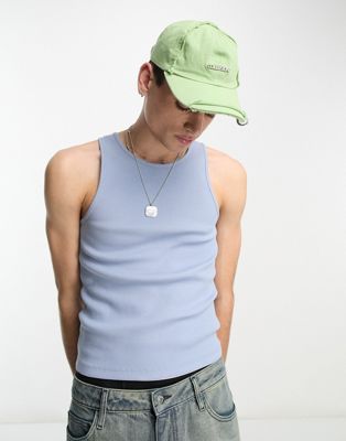 COLLUSION ribbed vest in washed blue - ASOS Price Checker