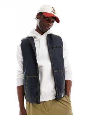 COLLUSION canvas gilet in navy-Grey