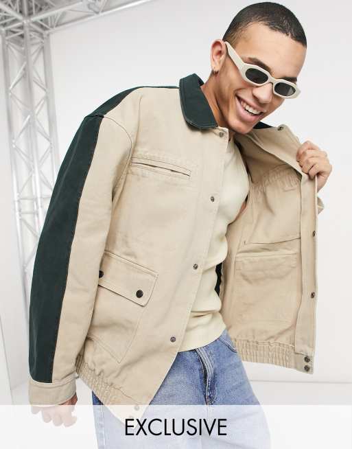 Beige canvas outlet jacket