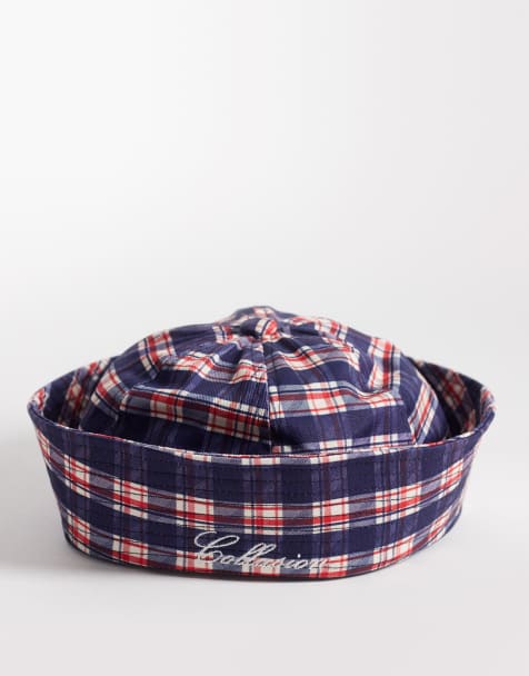 COLLUSION - Cappellino da marinaio ricamato a quadri multicolore - view 1