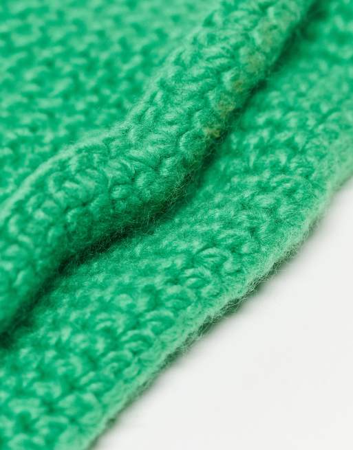 COLLUSION - Cappello da pescatore da festival in maglia all'uncinetto verde, 3 di 4