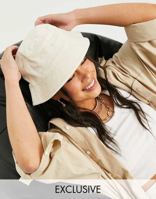 COLLUSION - Cappello da pescatore in spugna, colore bianco sporco