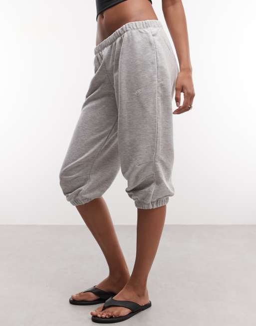 COLLUSION capri cuffed sweatpants in gray heather, 2 of 5