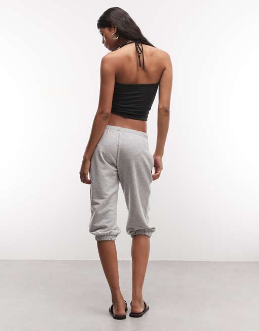 COLLUSION capri cuffed sweatpants in gray heather, 5 of 5