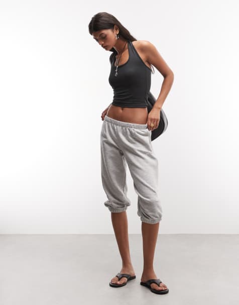COLLUSION Capri-Jogger mit Umschlag in Grau meliert - view 1