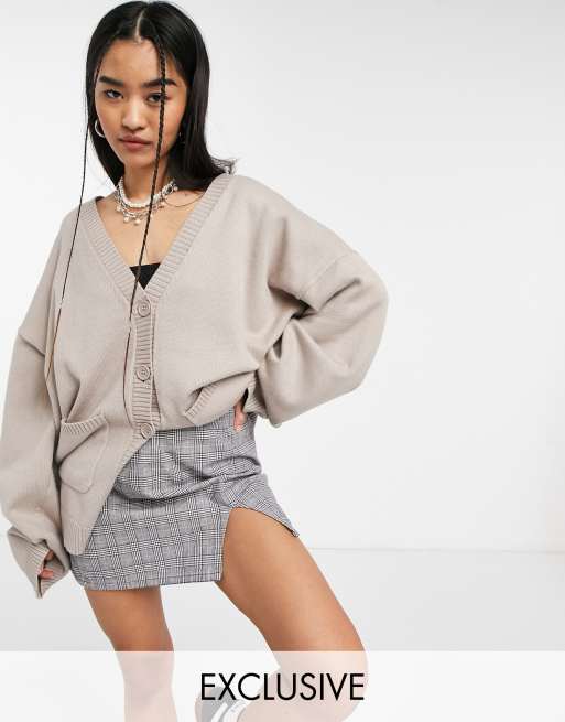 COLLUSION - Cardigan color fungo in maglia strutturata