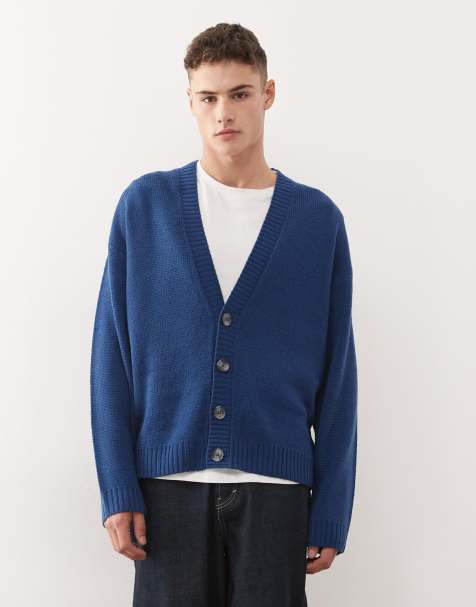 COLLUSION - Cardigan in maglia blu navy - view 1