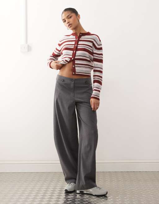 COLLUSION - Cardigan in maglia soffice a righe, 4 di 4