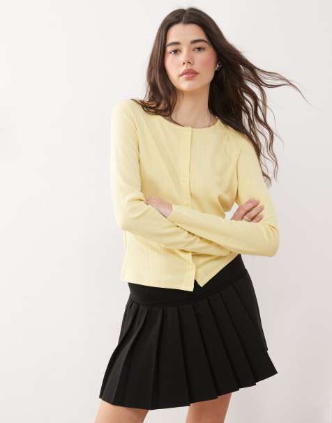 COLLUSION - Cardigan traforato a maniche lunghe giallo tenue - view 1