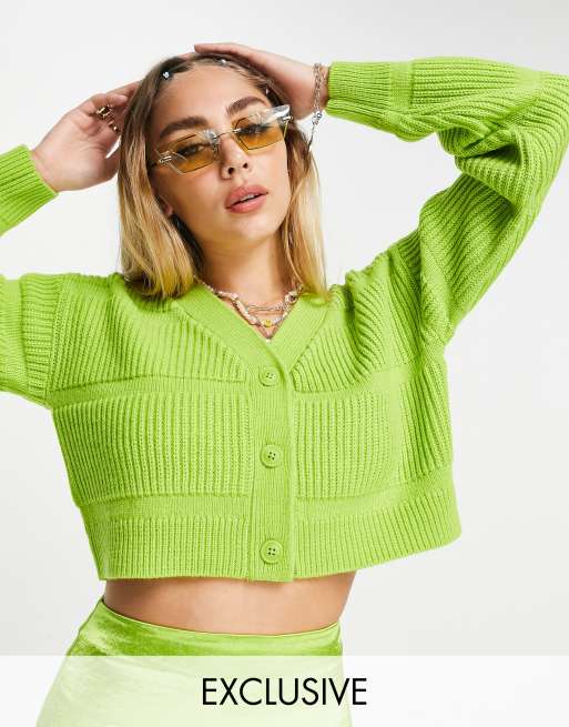 COLLUSION - Cardigan verde lime