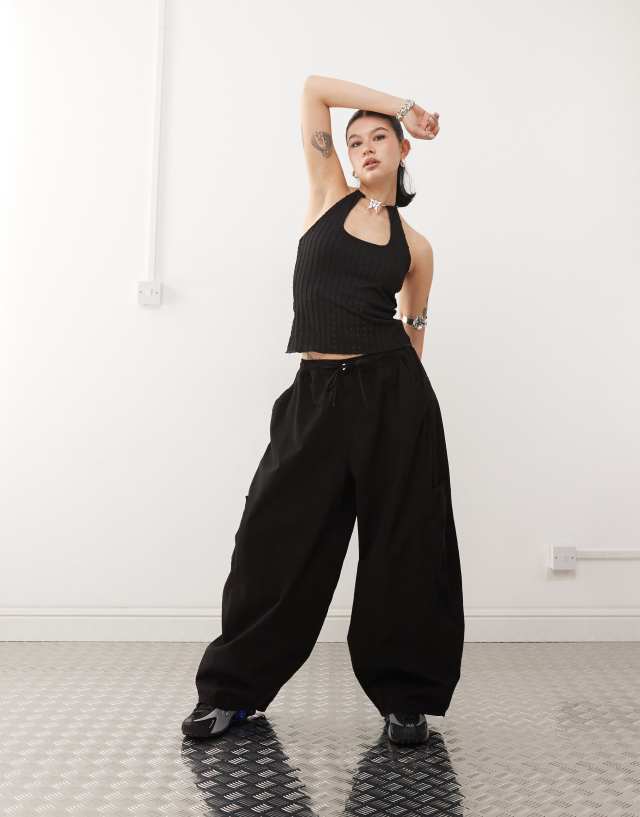 COLLUSION cargo balloon pants in black | ASOS