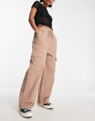 Collusion Cargo Pants In Beige-neutral