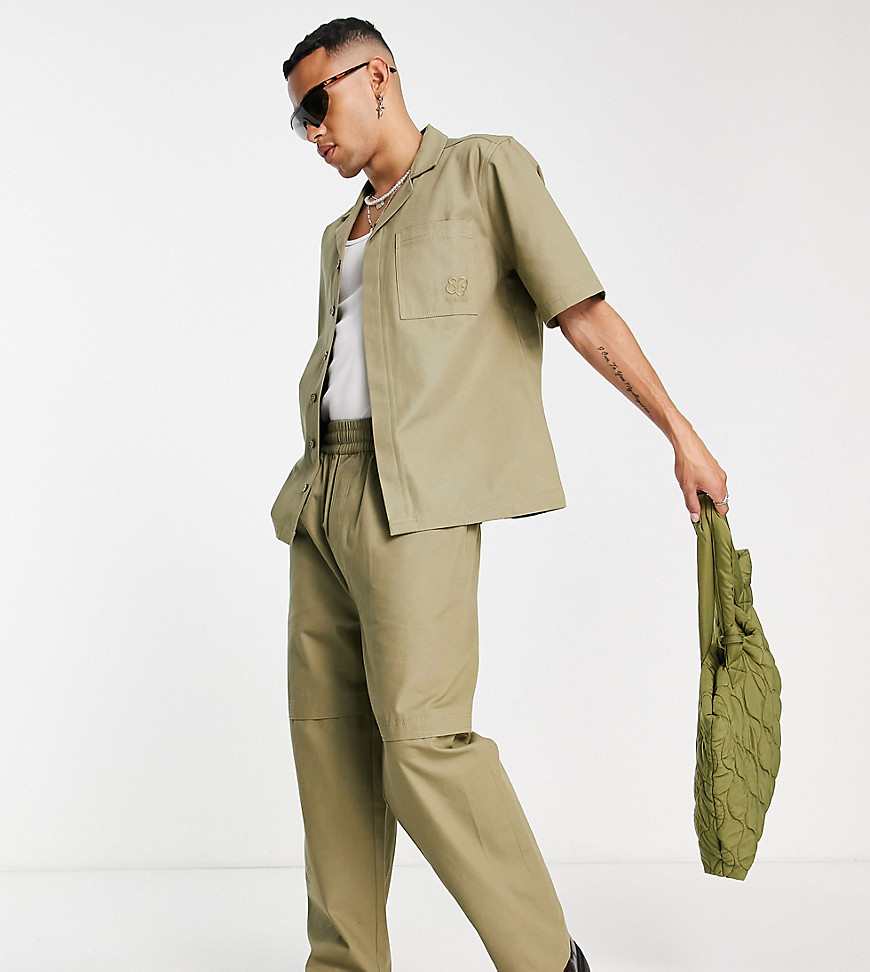 COLLUSION cargo pants in khaki - part of a set-Green