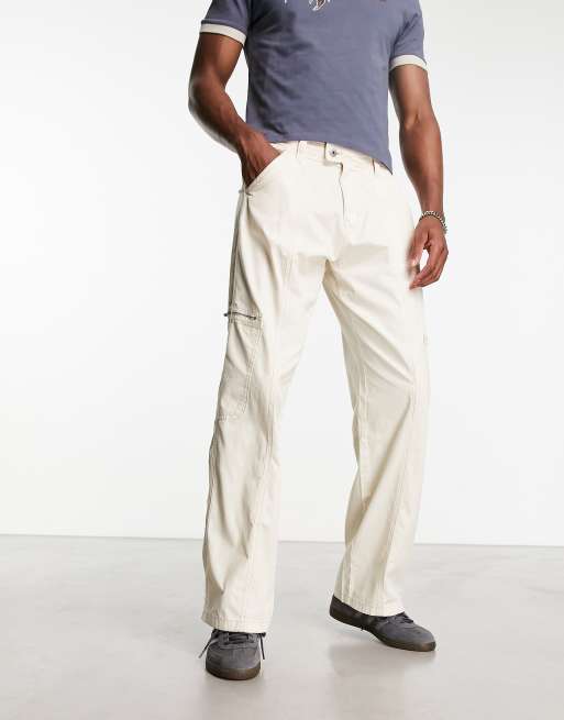 Double Belt Loop Trousers, Beige