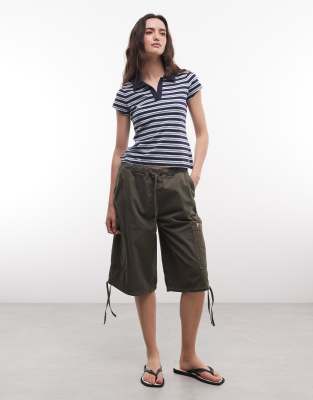 Collusion Cargo Shorts In Green