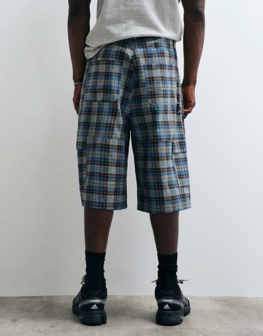 COLLUSION cargo shorts in mixed check, 4 of 5