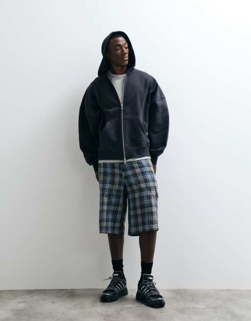 COLLUSION cargo shorts in mixed check, 5 of 5