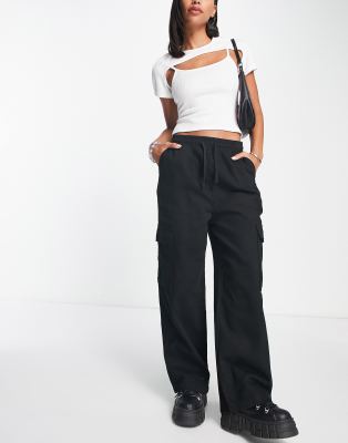 Collusion Cargo Trouser In Black