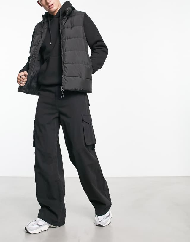 COLLUSION cargo trouser in black