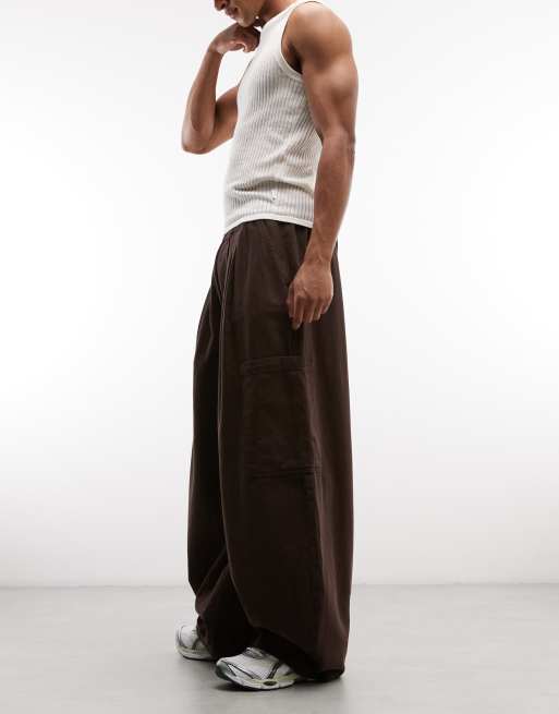 COLLUSION cargo trouser in brown, 3 of 5