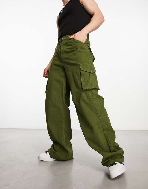 Dark green sales baggy pants