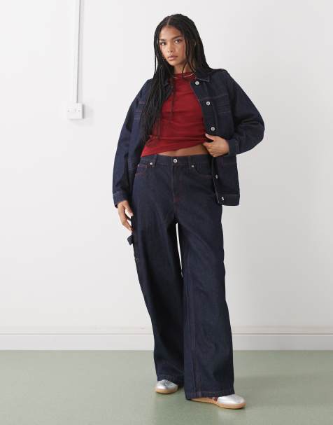 COLLUSION carpenter mid rise jeans in rinse (part of a set) - view 1