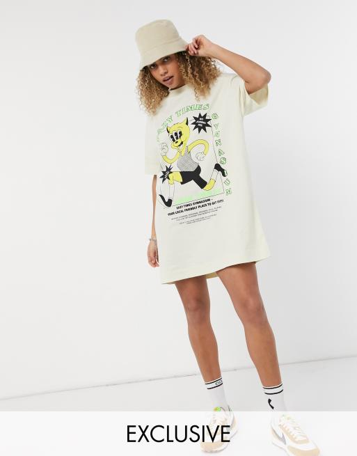 Cartoon print t cheap shirt dress