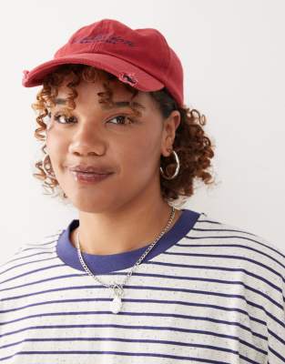 COLLUSION - Casquette à logo effet vieilli - Rouge