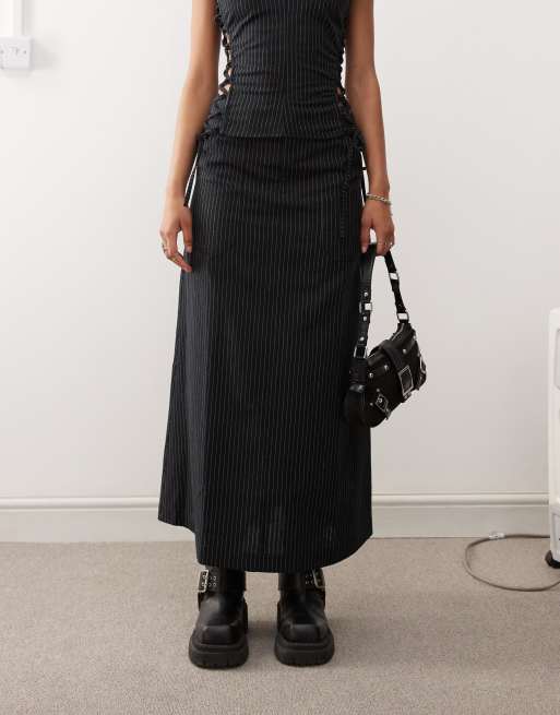 COLLUSION casual utility maxi skirt co-ord in black