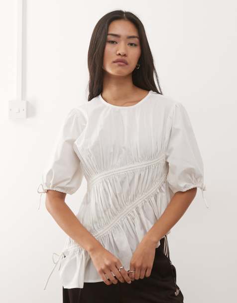 COLLUSION channel detail blouse in white - view 1